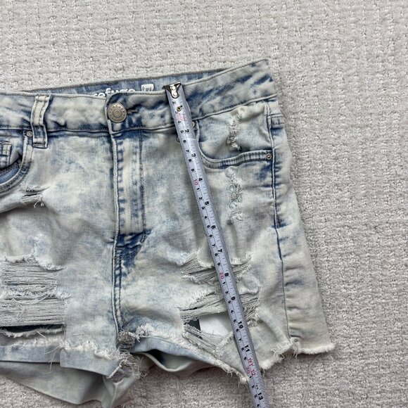 Refuge Denim Miami High Rise Stretch Light wash Cut off Shorts Women’s 7 - Picture 8 of 11
